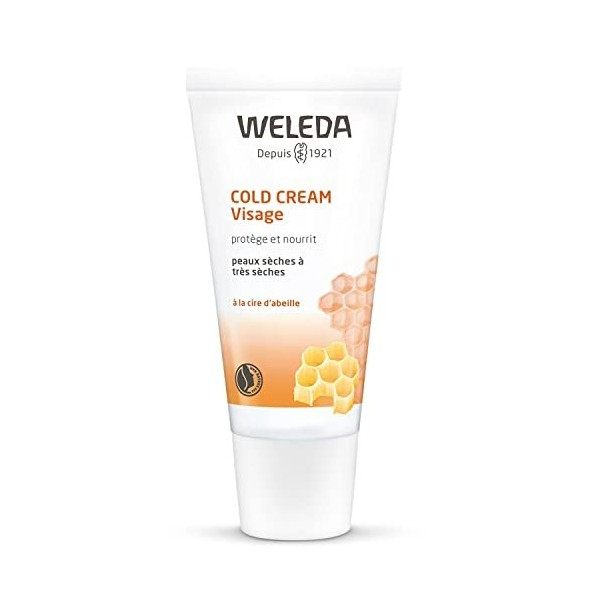 WELEDA - Cold Cream Visage - Crème Visage à la Cire dAbeille - Peaux Sèches à Très Sèches - Tube de 30 ml