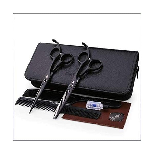 Ciseaux de Coiffure Professionnels, Kit de Ciseaux de Coiffeur Rasoir Coiffure Coiffeur Barbier Homme,A,6 pouces Ensemble