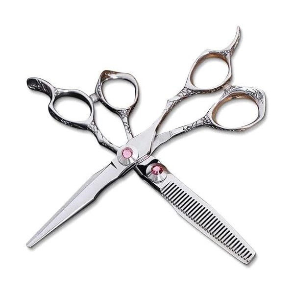 Ciseaux de coiffeur Ciseaux de coiffure professionnels Ensemble de ciseaux amincissants 440C Poignée droite Une sorte de cise