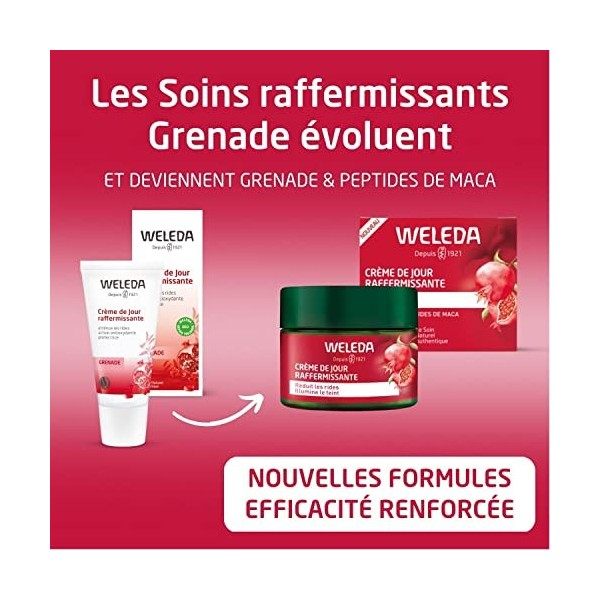 WELEDA - Crème de Jour Raffermissante à la Grenade Bio - Atténue les Rides - Action Antioxydante - 30 ml Crème Jour et Nuit