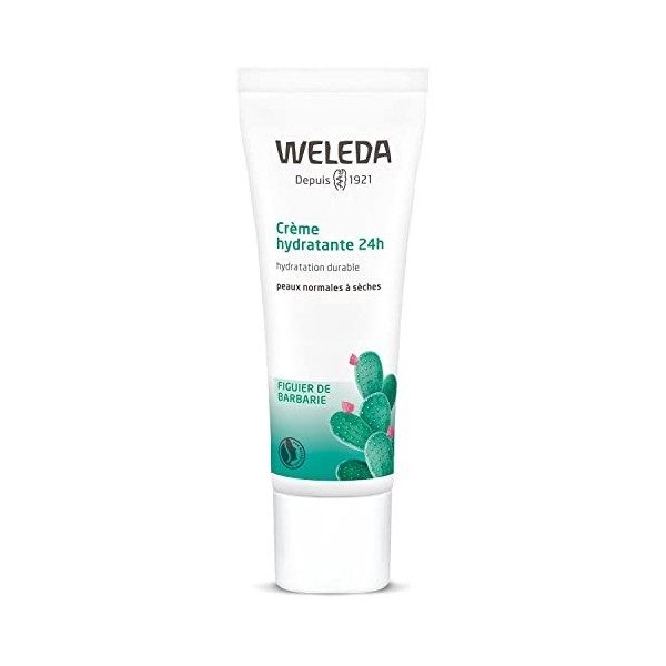 Weleda - Crème Hydratante 24 h au Figuier de Barbarie - Peaux Normales à Sèches - Tube 30 ml Crème Jour et Nuit