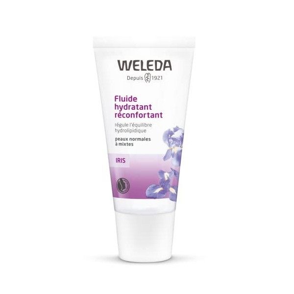 WELEDA - Fluide Hydratant Réconfortant à lIris - Peaux Normales à Mixtes - Tube 30 ml