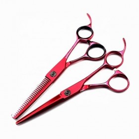 Ciseaux De Coiffeur Ciseaux De Coupe De Cheveux, 6 Pouces Haut De Gamme Rouge Ciseaux De Salon De Coiffure Coiffeur Coiffure 