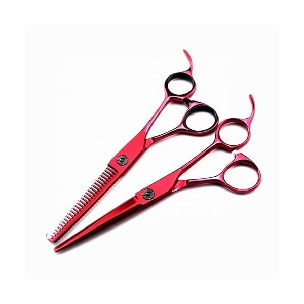 Ciseaux De Coiffeur Ciseaux De Coupe De Cheveux, 6 Pouces Haut De Gamme Rouge Ciseaux De Salon De Coiffure Coiffeur Coiffure 