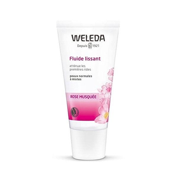 WELEDA - Fluide Lissant à la Rose Musquée - Peaux Normales à Mixtes - Atténue les Premières Rides - Tube 30&nbsp;ml Crème Jour et ...