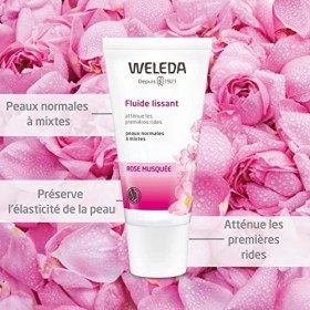 WELEDA - Fluide Lissant à la Rose Musquée - Peaux Normales à Mixtes - Atténue les Premières Rides - Tube 30&nbsp;ml Crème Jour et ...