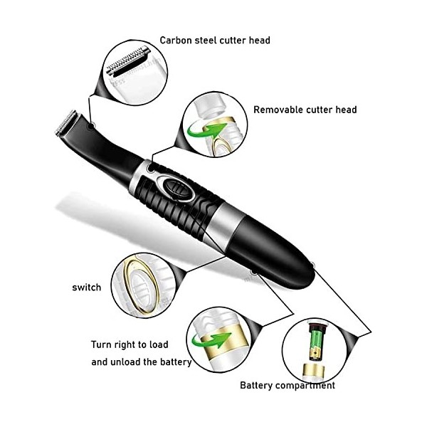 BREWIX Tondeuse à poils de nez 2 en 1 Tondeuse de nez Tondeuse à barbe for hommes Oreille Sourcils, Barbe, Rasoir Tondeuse à 