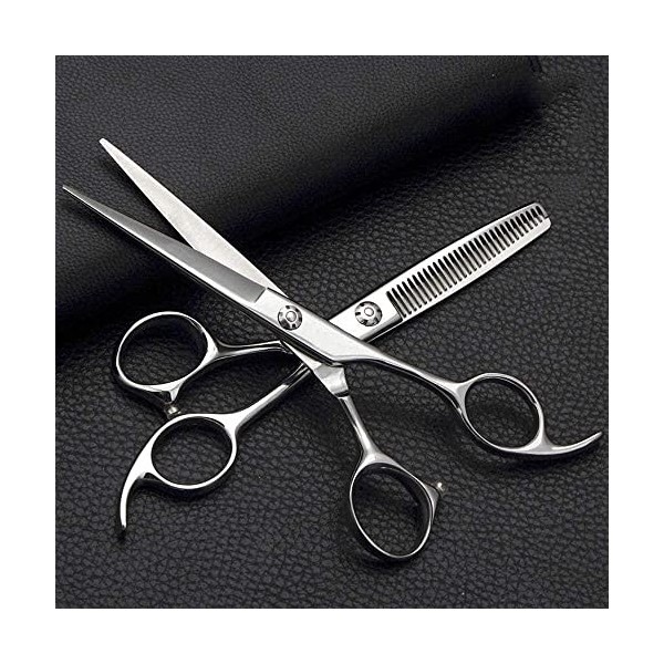Ciseaux de coiffeur 6.0 pouces ensemble de coiffure professionnel ciseaux plats + ciseaux à dents ciseaux de coiffure en acie