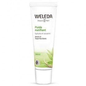 Weleda - Fluide Matifiant - Crème Fluide Hydratante Visage pour Peaux à Imperfections - Tube de 30&nbsp;ml Crème Jour et Nuit