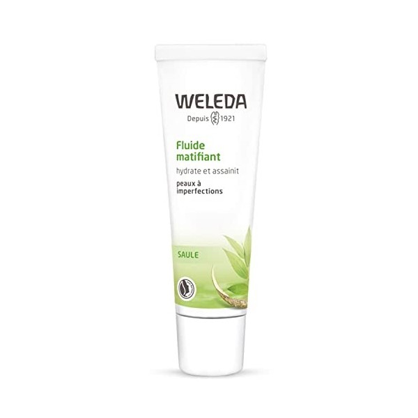 Weleda - Fluide Matifiant - Crème Fluide Hydratante Visage pour Peaux à Imperfections - Tube de 30&nbsp;ml Crème Jour et Nuit