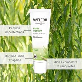 Weleda - Fluide Matifiant - Crème Fluide Hydratante Visage pour Peaux à Imperfections - Tube de 30&nbsp;ml