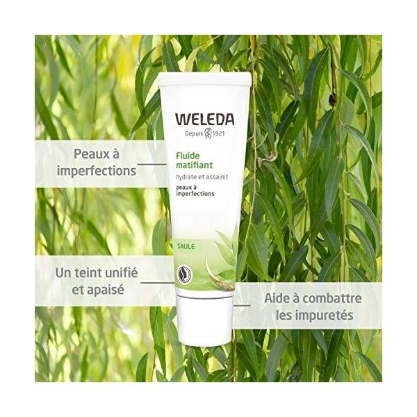 Weleda - Fluide Matifiant - Crème Fluide Hydratante Visage pour Peaux à Imperfections - Tube de 30 ml