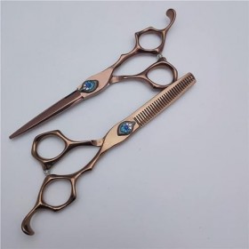 Ciseaux De Coiffeur Ciseaux De Coupe De Cheveux, 6 Pouces Professionnel Japon 440c Acier Bronze Ciseaux De Cheveux Coupe De C