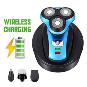 Rasoir électrique pour homme, rasoir électrique 5D flottant à triple lames pour tout le corps, machine à raser à chargement U