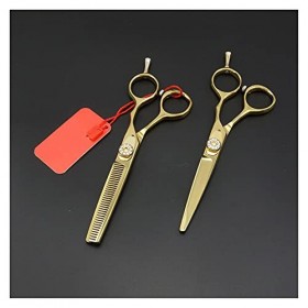 Générique Ensemble de Ciseaux à Cheveux Professionnels Ciseaux de Coupe Ciseaux Amincissants cisailles de Coiffeur dorées ave