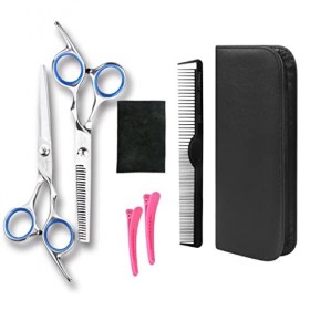 Hairdressing Scissors Set 6 Inch Hair Cutting Thinning Scissors Kit for Men Women Kids Home Salon Barber C A Rasage et Épil...