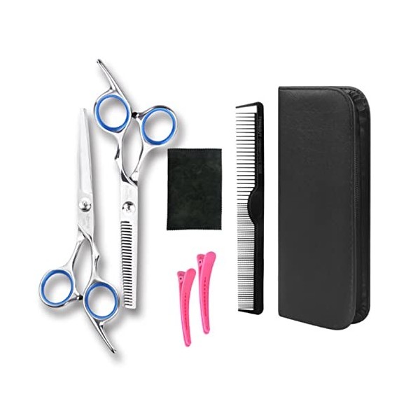 Hairdressing Scissors Set 6 Inch Hair Cutting Thinning Scissors Kit for Men Women Kids Home Salon Barber C A 