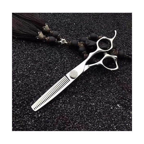 Ciseaux de coupe de cheveux, 6,0 pouces Japon 440c Ensemble de ciseaux à cheveux professionnels avec écrous en strass Outils 