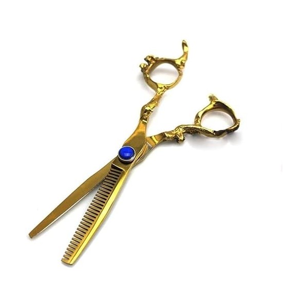 Ensemble de ciseaux de coiffure, ciseaux amincissants, manche Dragon de 15.2 Cm, noirs, pour Salon de coiffure ou usage domes