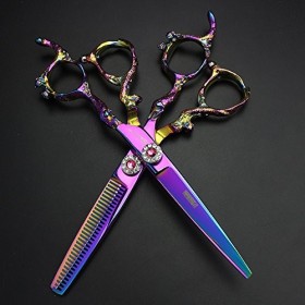 Ciseaux pour Animaux de Compagnie 6 Pouces 440c Ciseaux de Coiffure Professionnels pourpres Ciseaux de Coiffure coiffeurs Cou...