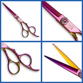 Kit de ciseaux de coupe de cheveux 6,0 pouces Ciseaux de barbier de couleur Ciseaux de coiffure en acier inoxydable Texture a