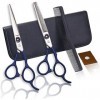 Kit de ciseaux de coupe de cheveux 6,0 pouces bleu ensemble de ciseaux de barbier professionnel en acier inoxydable ciseaux à