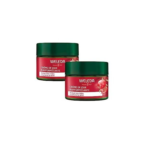 WELEDA - Duo Crème de Jour raffermissante Grenade et Peptides de Maca - Réduit les rides et illumine le teint - Vegan - Certi