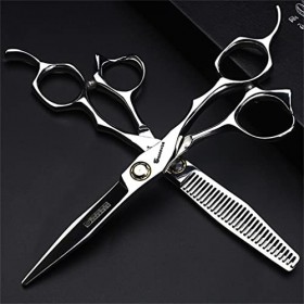 KOAIEZ 6,0 Pouces 440C Professionnel Argent Ciseaux De Coupe De Cheveux, Cisaillements De Coiffure De Coiffeur Salon Cisea
