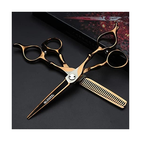 KOAIEZ 6,0 Pouces 440C Professional Cuivre Ensembles De Ciseaux De Coupe De Cheveux, Outils De Cisaillement De Coiffure De 