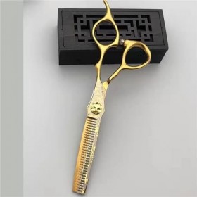 Ciseaux de coupe de cheveux, ciseaux professionnels en acier 440c de 6 pouces, ciseaux à cheveux dorés, coupe de cheveux, cis...