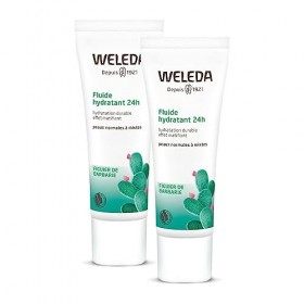 WELEDA - Duo Fluide hydratant 24h au Figuier de Barbarie - Peaux normales à mixtes - Vegan*- Certifié Natrue**- Tube 30 ml x 