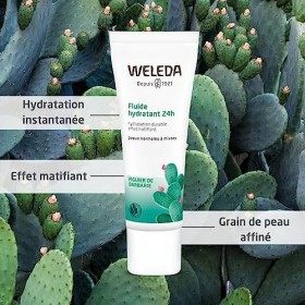 WELEDA - Duo Fluide hydratant 24h au Figuier de Barbarie - Peaux normales à mixtes - Vegan*- Certifié Natrue**- Tube 30 ml x 