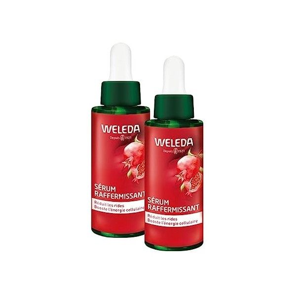 WELEDA - Duo Sérum raffermissant Grenade et Peptides de Maca - Réduit les rides et booste lénergie cellulaire - Vegan - Cert