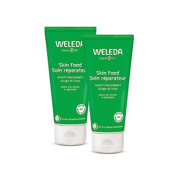 WELEDA - Duo Skin Food Soin réparateur - Nourrit intensément - peaux très sèches et agressées - Certifié Natrue ** - Tube 30 ...