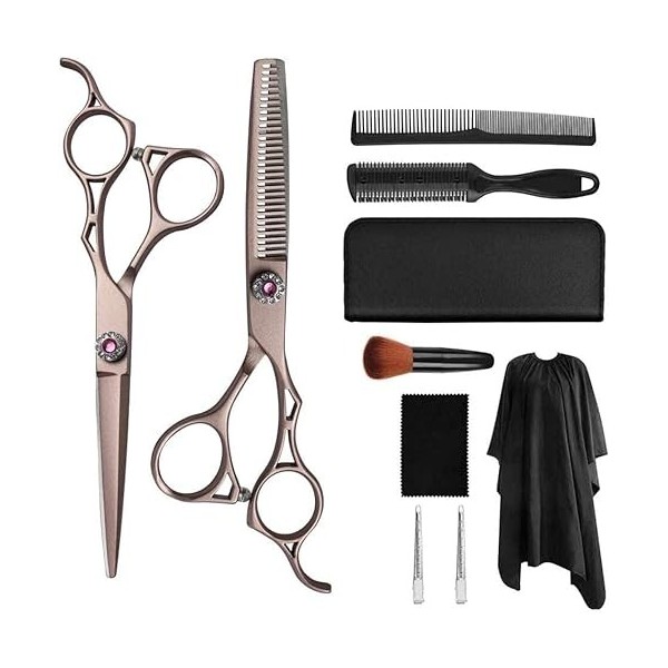 Lot de 10 ciseaux de coiffure, ensemble de ciseaux à cheveux de 15,2 cm, ensemble de ciseaux de coiffeur professionnels, kit 