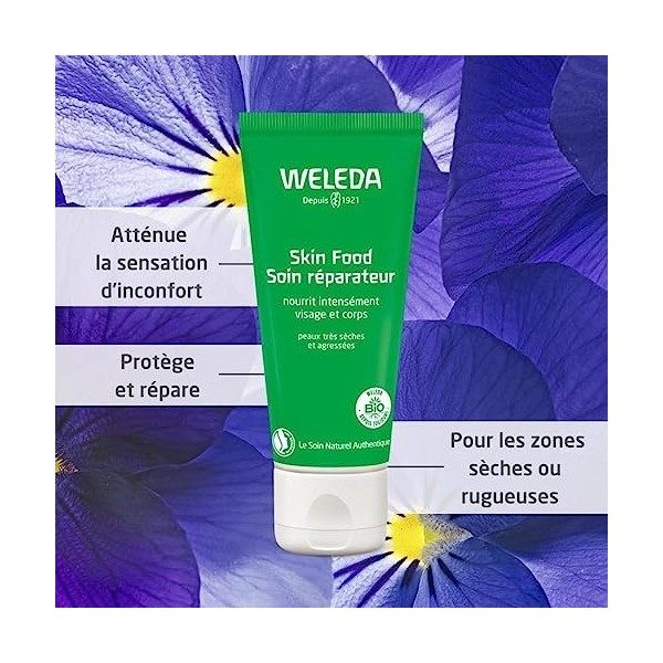 WELEDA - Duo Skin Food Soin réparateur - Nourrit intensément - peaux très sèches et agressées - Certifié Natrue ** - Tube 30 ...