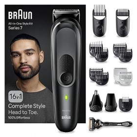 Braun All-In-One Series 7 MGK7470, 16 en 1, Soins quotidiens pour les hommes, barbes et cheveux pincement, rasage, épilation 