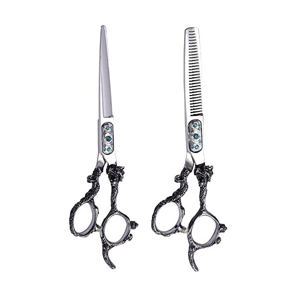 Ciseaux de coiffeur professionnel de 6,0 pouces argent haute dureté 400c ciseaux de coiffure en acier inoxydable outils spéci