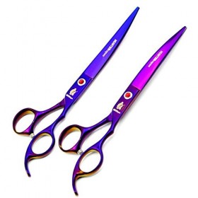 Kit de tondeuse de toilettage professionnel pour animaux de compagnie de 17,8 cm Lame en acier inoxydable JP 440C tranchante 