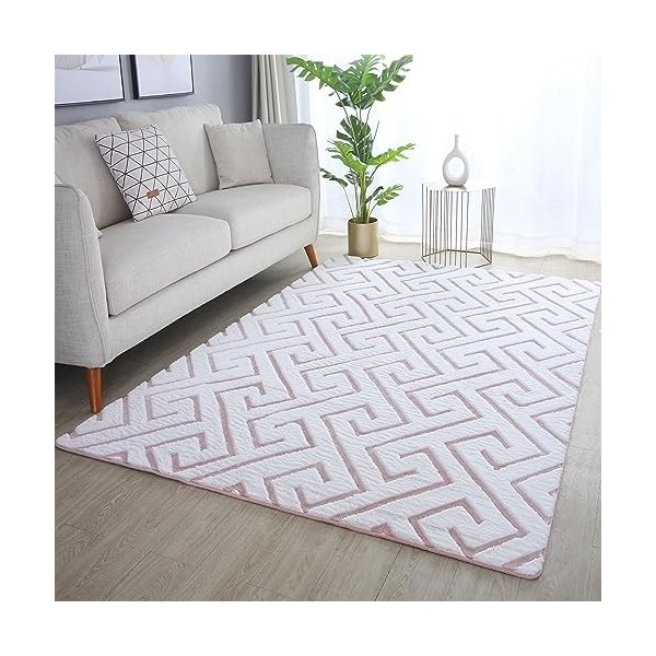 Vision Plux 3D tapis poils ras rectangle 140x200cm rose