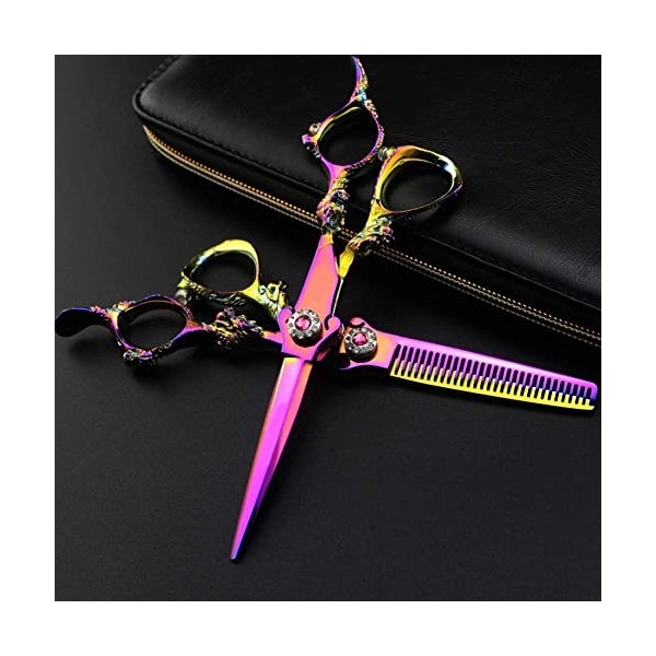 Ciseaux de coiffure professionnels pour gaucher 15,2 cm Ciseaux de coupe de cheveux, lames tranchantes Coupe de cheveux de co