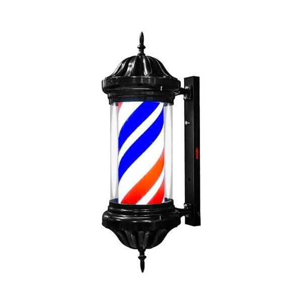 WENNEWU Poteau De Barbier, Source De LumièRe Led, Luminaire Rotatif Barbershop, Montage Mural, éTanche éConomisez De LéNergi