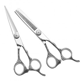 6" Professional Barber Hair Thinning and Cutting Scissors Razor Edge and Teeth Edge Thinning Hair Scissors Shears Hairdressin