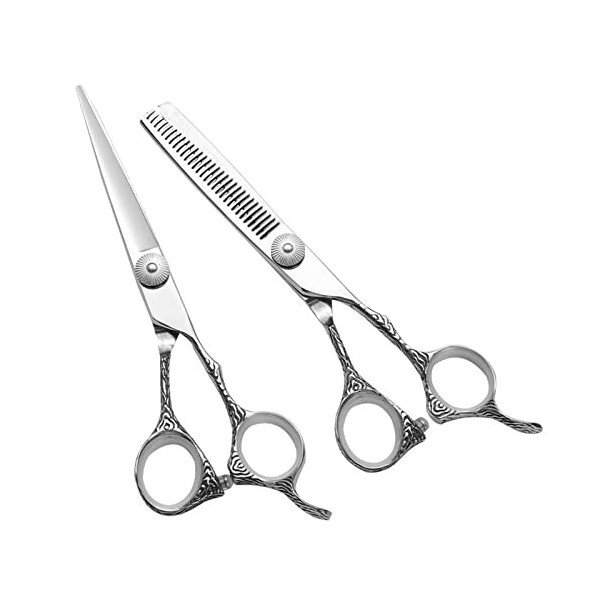 6" Professional Barber Hair Thinning and Cutting Scissors Razor Edge and Teeth Edge Thinning Hair Scissors Shears Hairdressin