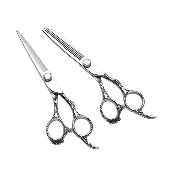 6" Professional Barber Hair Thinning and Cutting Scissors Razor Edge and Teeth Edge Thinning Hair Scissors Shears Hairdressin