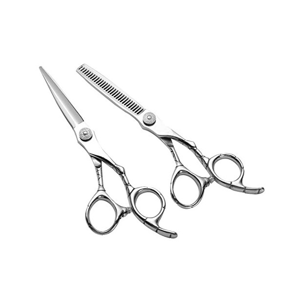 6" Professional Barber Hair Thinning and Cutting Scissors Razor Edge and Teeth Edge Thinning Hair Scissors Shears Hairdressin