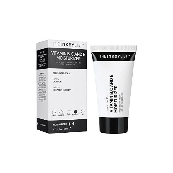 The INKEY List Vitamine B, C et E hydratante quotidienne légère pour le visage pour garder une peau saine 50 ml Crème Jour et...