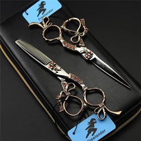 KOAIEZ Ensembles De Ciseaux De Coupe De Cheveux Professionnels De 6,0 Pouces, Cisaillements De Coiffure en Acier Inoxydable 4