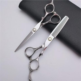 Ciseaux de coupe de cheveux, 6 pouces professionnels 440c ciseaux à cheveux en acier coupe de cheveux amincissants ciseaux de