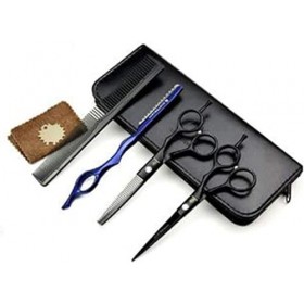 Ensemble combiné de ciseaux de coiffure, ciseaux de barbier professionnels super tranchants, kit mince pour salon de coiffure...